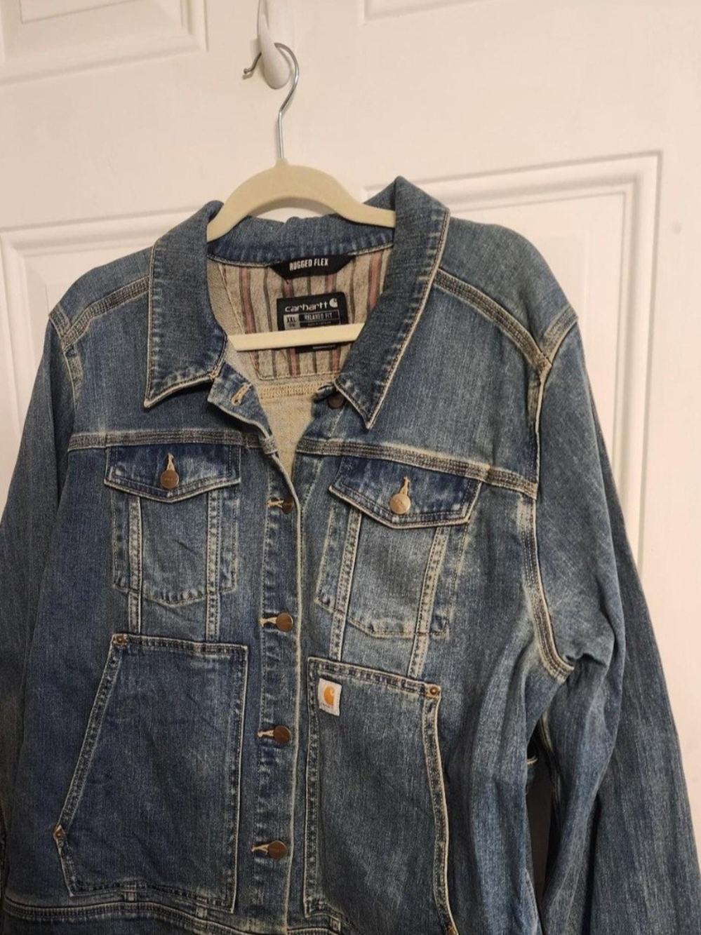 Carhartt Women's Washed Blue Denim Jean Jacket
